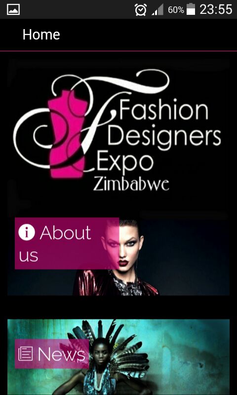 Fashion Designers Expo Mobile App Menu
